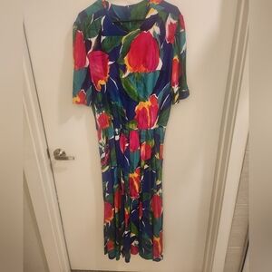Vintahe 80s Floral Dress